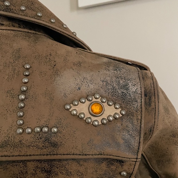 Studded Leather Moto Jacket Small $2800 - Picture 2 of 11